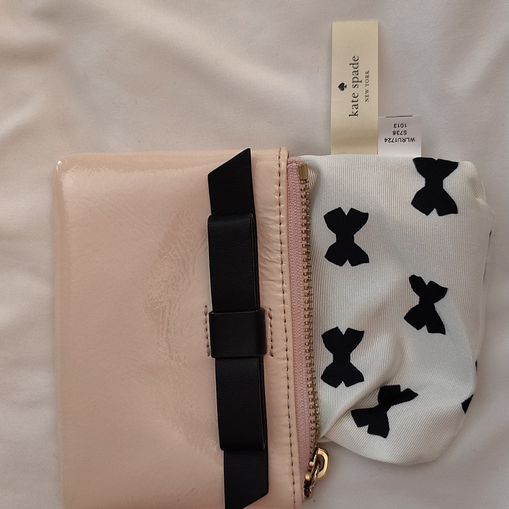 ♠️ Kate Spade Blush Pink and Black Bow Key Card Holder/Coin Purse - Picture 9 of 15
